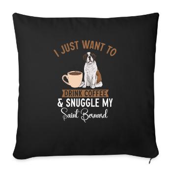 St. Bernard St. Bernard Dog Dog - Sofa pillowcase 17,3'' x 17,3'' (45 x 45 cm) - black - Front