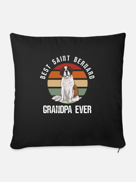 Bernhardiner St. Bernhardshund Hund - Sofakissenbezug 45 x 45 cm - Schwarz