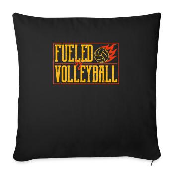 Angetrieben von Volleyballspielern Beach-Sport - Sofakissenbezug 45 x 45 cm - Schwarz - Vorne