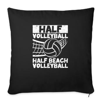 Half Beach Volleyball Players Coaches Fans Sports - Sofa pillowcase 17,3'' x 17,3'' (45 x 45 cm) - black - Front