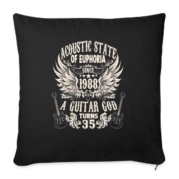 guitarists birthday 1988 vintage 35 years - Sofa pillowcase 17,3'' x 17,3'' (45 x 45 cm) - black - Front