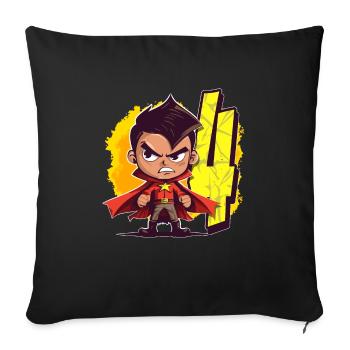 4 Years Old Superhero & Action Children's Birthday Party - Sofa pillowcase 17,3'' x 17,3'' (45 x 45 cm) - black - Front