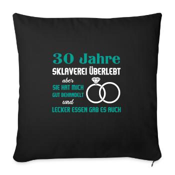 Hochzeitstag Jubiläum Verheiratet Ehe Ehemann - Sofakissenbezug 45 x 45 cm - Schwarz - Vorne