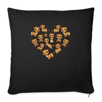 Mongooses Mongooses Meerkats - Sofa pillowcase 17,3'' x 17,3'' (45 x 45 cm) - black - Front