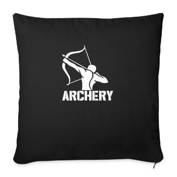 Tir à l’arc Dire Archer drôle Citation Bow Tir à l’arc - Housse de coussin décorative 45 x 45 cm - noir - Devant