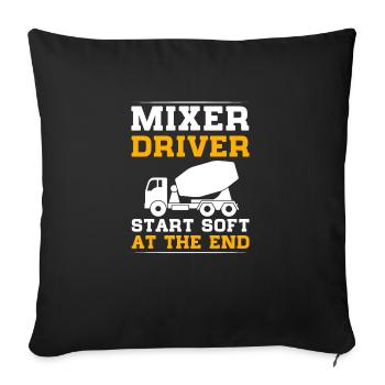 Cement Worker Concrete Mixer Finisher Cement Mixer - Sofa pillowcase 17,3'' x 17,3'' (45 x 45 cm) - black - Front