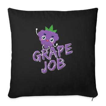 Grape Job - Sofakissenbezug 45 x 45 cm - Schwarz - Vorne
