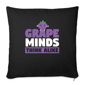 Grape Minds Think Alike - Sofakissenbezug 45 x 45 cm - Schwarz - Vorne