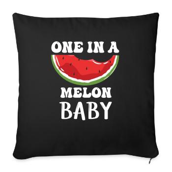 Un bébé melon pastèque - Housse de coussin décorative 45 x 45 cm - noir - Devant