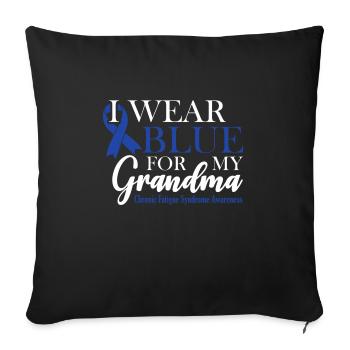Je porte du bleu pour mon grand-père - conscience - Housse de coussin décorative 45 x 45 cm - noir - Devant