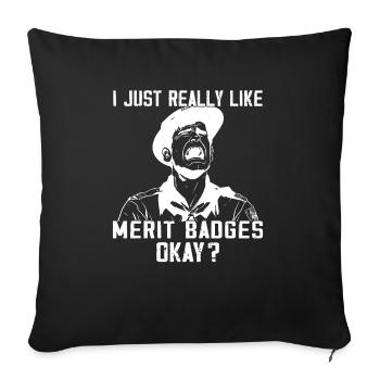 Camping Scoutisme - Drôle de guide scout - Housse de coussin décorative 45 x 45 cm - noir - Devant
