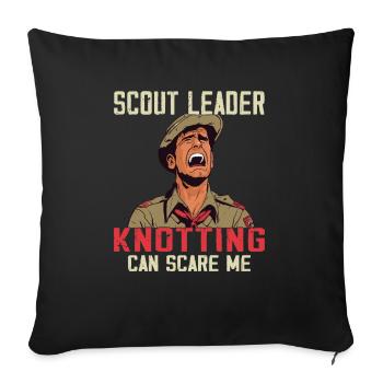 Camping Scoutisme - Drôle de guide scout - Housse de coussin décorative 45 x 45 cm - noir - Devant