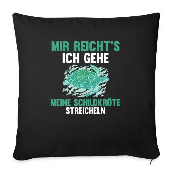 Schildkröte Schildkröten - Sofakissenbezug 45 x 45 cm - Schwarz - Vorne
