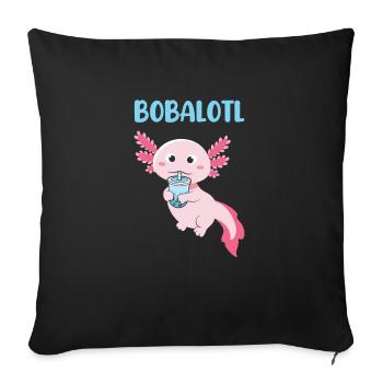 Boba Bubble Tea Cup in Anime Style - Sofa pillowcase 17,3'' x 17,3'' (45 x 45 cm) - black - Front