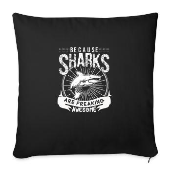 Shark Saying Men Women Shark Ocean Sharks Summer - Sofa pillowcase 17,3'' x 17,3'' (45 x 45 cm) - black - Front