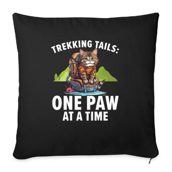 Hiking Cat Hiker Cat Owner Mountain Climbing Hiker - Sofa pillowcase 17,3'' x 17,3'' (45 x 45 cm) - black - Front