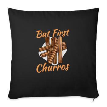 Mais premier dessert de pâtisserie latine aux churros - Housse de coussin décorative 45 x 45 cm - noir - Devant