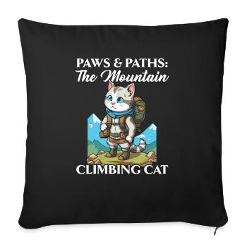 Hiking Cat Hiker Cat Owner Mountain Climbing Hiker - Sofa pillowcase 17,3'' x 17,3'' (45 x 45 cm) - black - Front