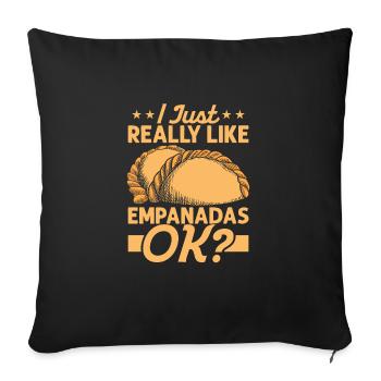 J’aime vraiment les empanadas, d’accord? Dessert alimentaire Lat - Housse de coussin décorative 45 x 45 cm - noir - Devant