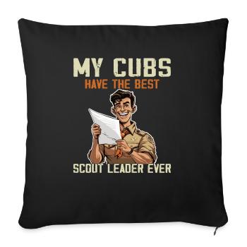 Camping Scouting - Drôle de père scout - Housse de coussin décorative 45 x 45 cm - noir - Devant