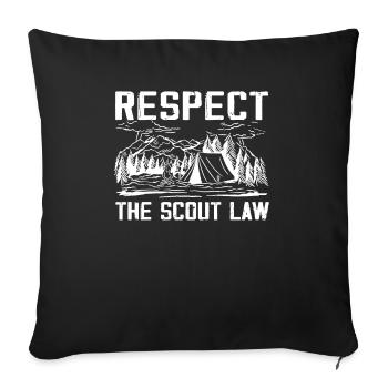 Camping Scouting - Drôle de père scout - Housse de coussin décorative 45 x 45 cm - noir - Devant