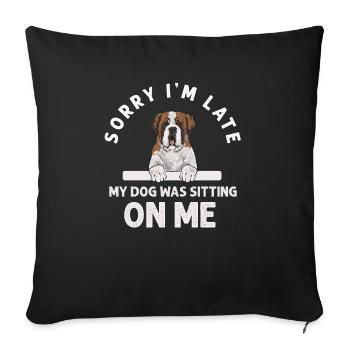St. Bernard St. Bernard Dog Dog - Sofa pillowcase 17,3'' x 17,3'' (45 x 45 cm) - black - Front