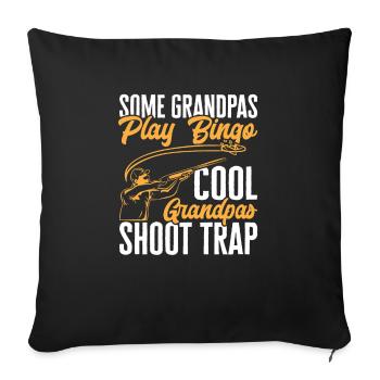 Trapschießen Skeet Tontaubenschießen - Sofakissenbezug 45 x 45 cm - Schwarz - Vorne