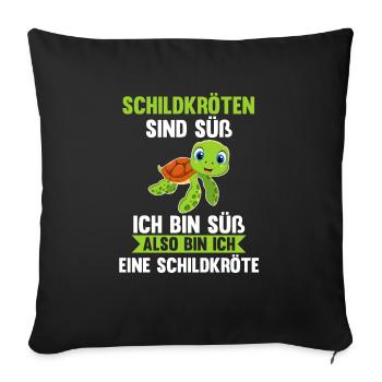Schildkröte Schildkröten - Sofakissenbezug 45 x 45 cm - Schwarz - Vorne