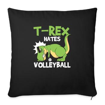 T-Rex déteste les joueurs de volleyball athlètes sports de loisir - Housse de coussin décorative 45 x 45 cm - noir - Devant