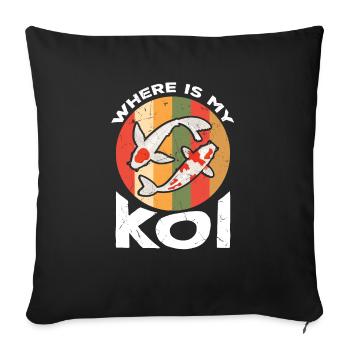 Where Is My Koi - Sofakissenbezug 45 x 45 cm - Schwarz - Vorne
