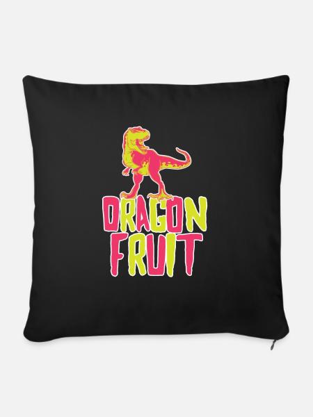 Dragon Fruit Dinosaur - Sofakissenbezug 45 x 45 cm - Schwarz