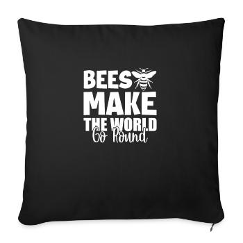 Apiculteur Apiculture Abeille Ruche Amoureux Abeille - Housse de coussin décorative 45 x 45 cm - noir - Devant