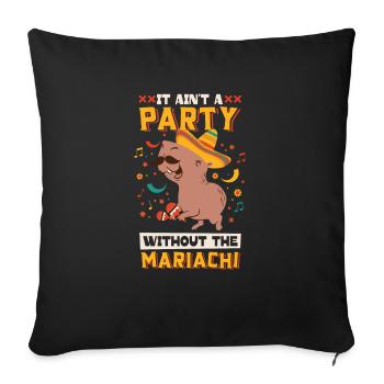 Capybara Mariachi Cinco de Mayo Fiesta - Housse de coussin décorative 45 x 45 cm - noir - Devant