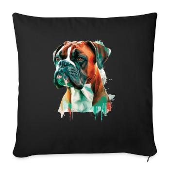 German Boxer Dog Watercolor Design - Sofa pillowcase 17,3'' x 17,3'' (45 x 45 cm) - black - Front