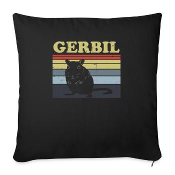 Gerbille - Housse de coussin décorative 45 x 45 cm - noir - Devant