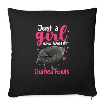 Pintade - Housse de coussin décorative 45 x 45 cm - noir - Devant