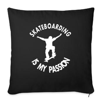 Skateboard fahren Skate Skateboard lernen Geschenk - Sofakissenbezug 45 x 45 cm - Schwarz - Vorne