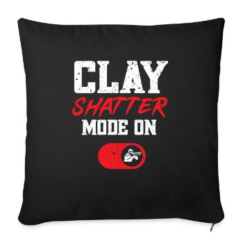 Shooting Skeet Clay Pigeon Shooting - Sofa pillowcase 17,3'' x 17,3'' (45 x 45 cm) - black - Front
