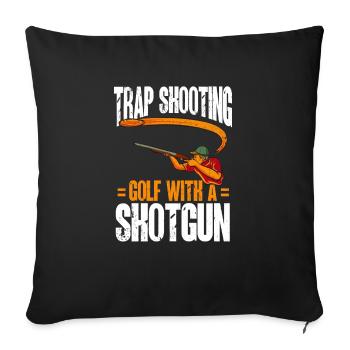 Trapschießen Skeet Tontaubenschießen - Sofakissenbezug 45 x 45 cm - Schwarz - Vorne