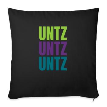 Unzt Unzt Untz Techno Musik Festival Outfit - Sofakissenbezug 45 x 45 cm - Schwarz - Vorne