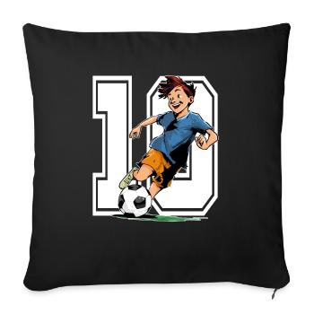 Football Birthday - 10 year old boy - 10. - Sofa pillowcase 17,3'' x 17,3'' (45 x 45 cm) - black - Front