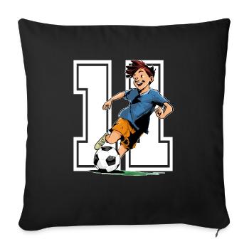 Football Birthday - 11 year old boy - 11. - Sofa pillowcase 17,3'' x 17,3'' (45 x 45 cm) - black - Front