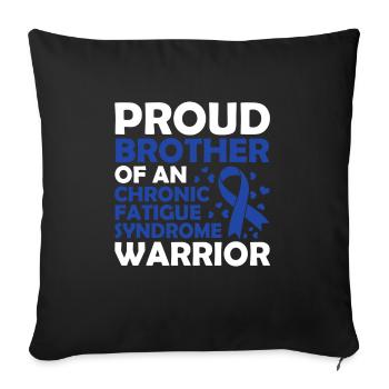 Fier frère d’un guerrier atteint de - Housse de coussin décorative 45 x 45 cm - noir - Devant