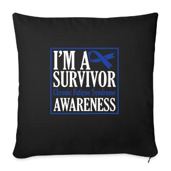 Je suis un survivant - sensibilisation à l' - Housse de coussin décorative 45 x 45 cm - noir - Devant