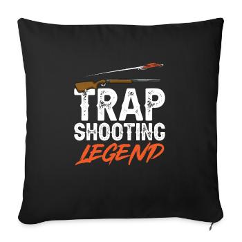 Trapschießen Skeet Tontaubenschießen - Sofakissenbezug 45 x 45 cm - Schwarz - Vorne