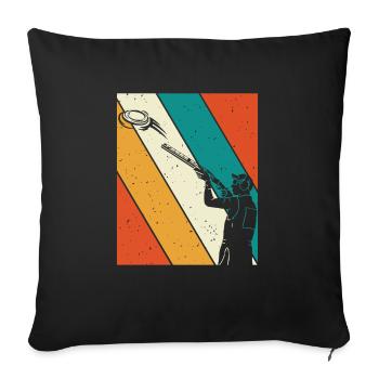 Trapschießen Skeet Tontaubenschießen - Sofakissenbezug 45 x 45 cm - Schwarz - Vorne