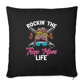 Trapschießen Skeet Tontaubenschießen - Sofakissenbezug 45 x 45 cm - Schwarz - Vorne