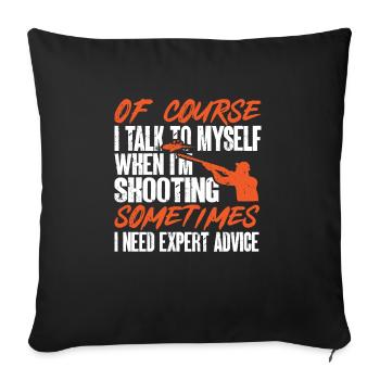 Trapschießen Skeet Tontaubenschießen - Sofakissenbezug 45 x 45 cm - Schwarz - Vorne