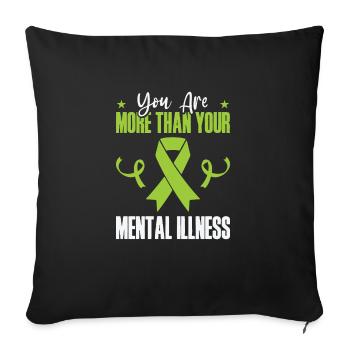 Mois de la sensibilisation à la santé mentale - Housse de coussin décorative 45 x 45 cm - noir - Devant