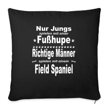 Jungs, Männer, Fußhupe - Field Spaniel - Sofakissenbezug 45 x 45 cm - Schwarz - Vorne